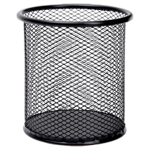 Metal Pen Holder Grid Round Stationery Storage Box Pen Bucket Large Capacity Multi-Function Mesh Creative Fashion Simple Cute Korean Student Office Supplies Desktop Storage Box Pen Box Storage and Organizing