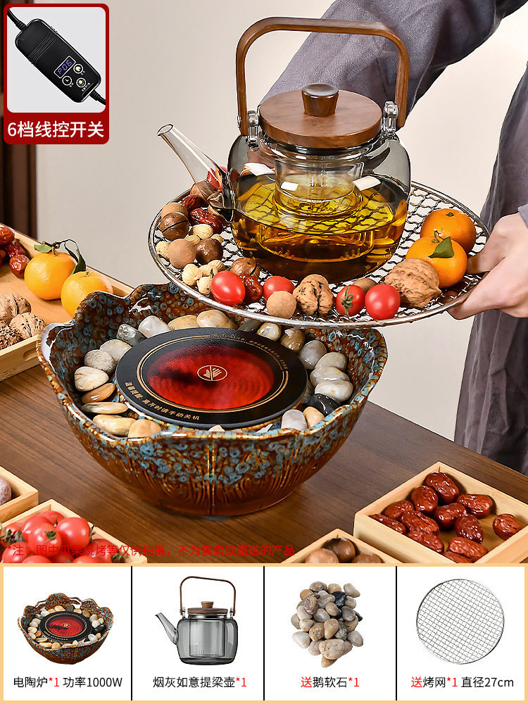 Winter Tea Brewing with a Stove 2025 New Model Indoor Electric Stove Ceramic Stove Plug-In Glass Tea Brewing and Heating Stove Complete Set