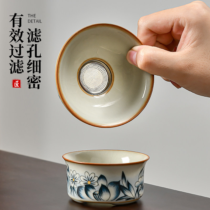 Ruyao Tea Set 2025 New Model for Home Use, High-End Ruyao Porcelain Ceramic Kung Fu Teapot and Teacup Set for Making and Drinking Tea