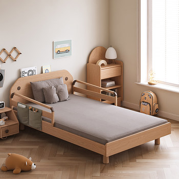 Mother's choice solid wood children's bed for boys, girls, teenagers, small apartment, simple modern guardrail bed