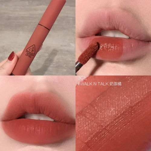 3ce Lip Glaze Package Walk n Talk Milk Tea Tea Orange Velvet Bitter Hour Water Mist Lipstick Free Trial