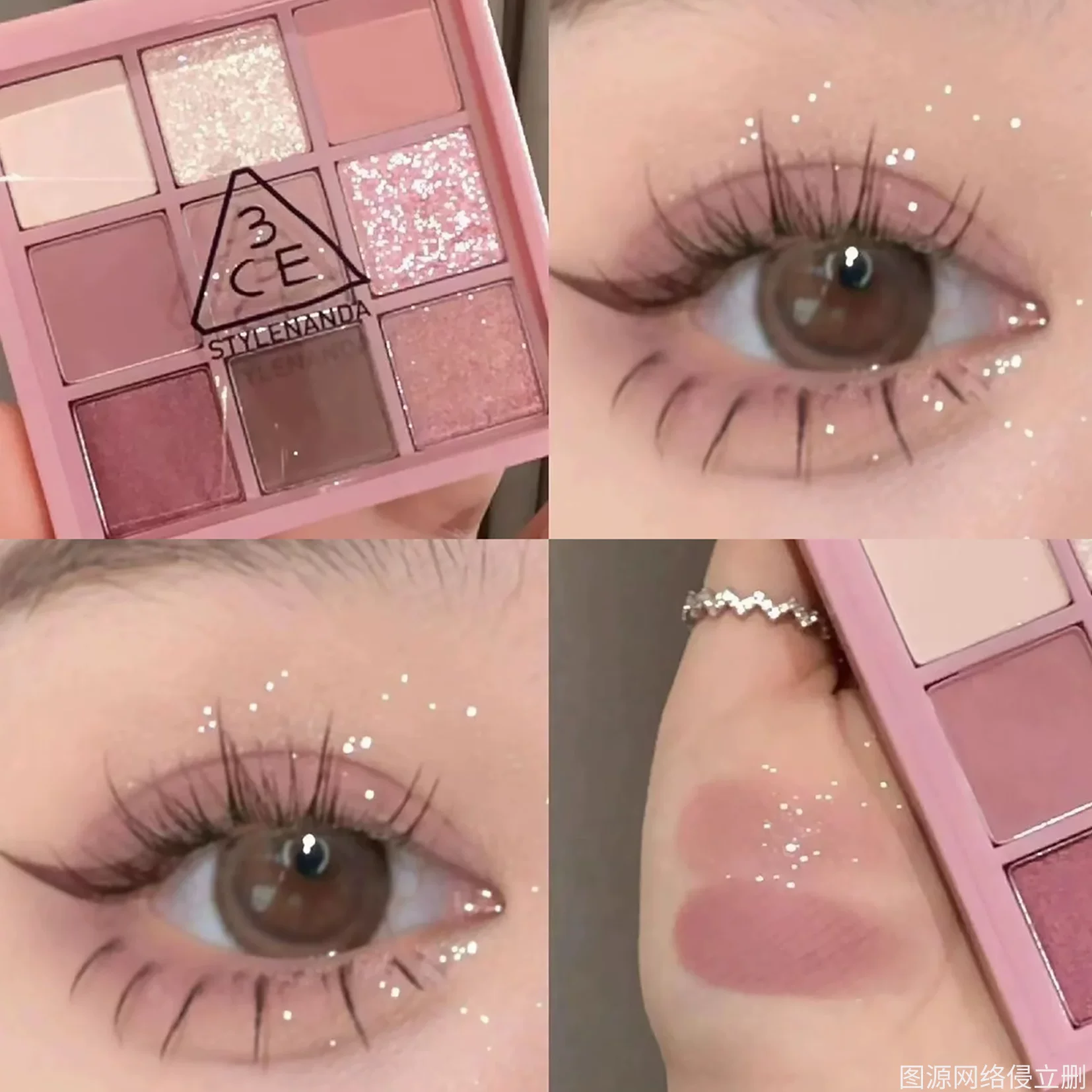 3CE, matte eyeshadow palette, sample, earth tones, for every day