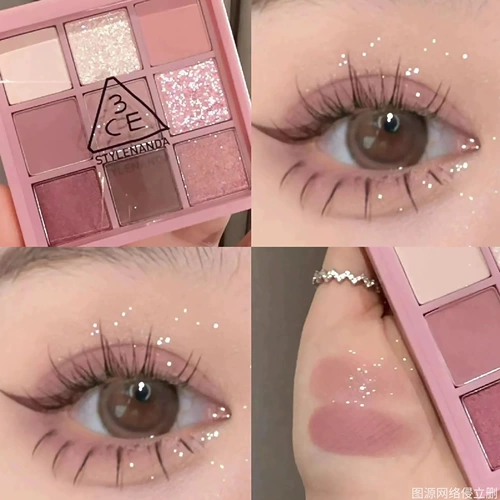 3CE, палетка теней, матовый чай с молоком, пробник, в коричневых тонах