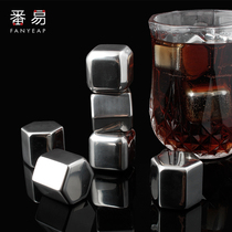  Metal freezer 304 stainless steel ice cube ice cube artifact ice hockey Iced whiskey red wine does not melt ice tartar