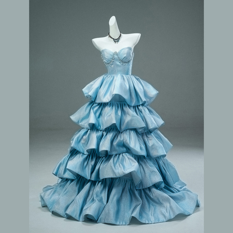 Cross Queen | 《Dxi》2024 New Heavy-Duty Cake Skirt Art Exam Coming-Of-Age Ceremony Vocal Piano Long Dress