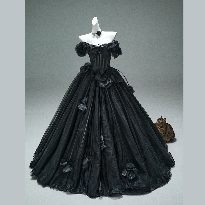 Cross Queen | 《Night》2024 New Style Large Skirt Birthday Coming-Of-Age Ceremony Art Exam Piano Music Student Dress