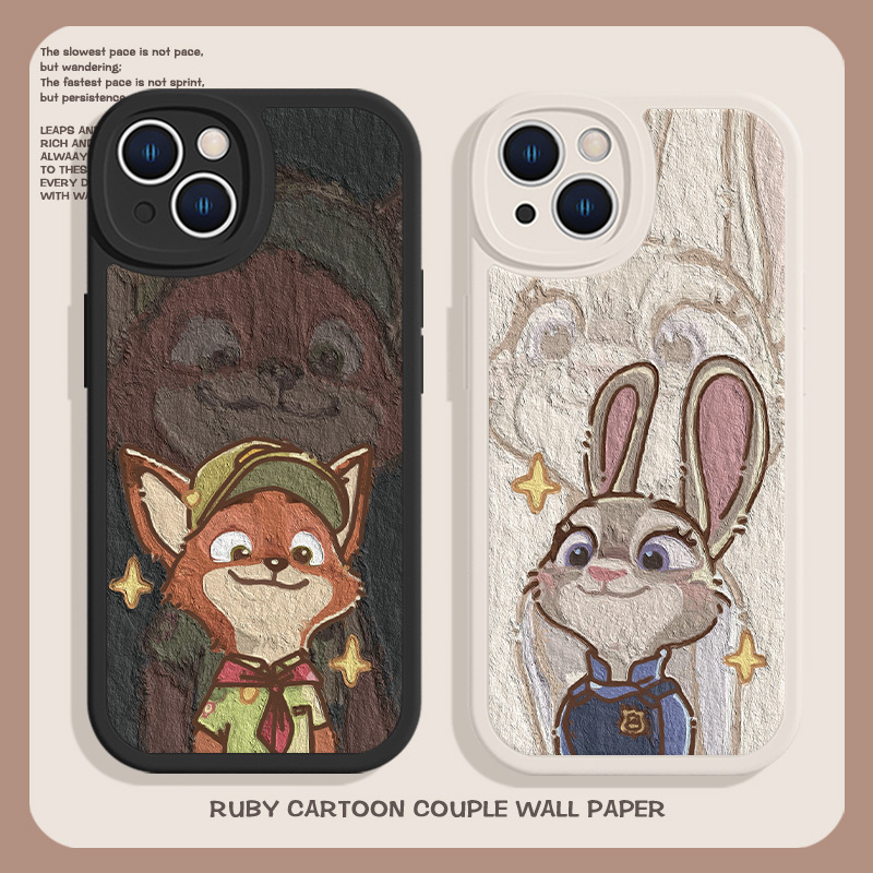 Suitable for iPhone 15 New Apple 17 Series/Ultra-Popular 14 Pro Max Judy Nick 13/12 Mini Couple XS Max Disney 11 Cute Xr Zootopia 7 Oil Painting 8 Plus