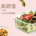 Cách nhiệt bữa ăn trưa nhân viên văn phòng lò vi sóng lò nướng đặc biệt hình chữ nhật chịu nhiệt cao nhiệt độ chịu nhiệt thủy tinh bento bát tươi - Hộp cơm điện sưởi ấm