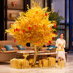 Artificial Money Tree, Large Fake Tree for Shopping Malls and Hotel Decoration, Fortune Tree, New Year Red Envelope Money Tree
