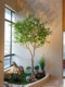 Artificial Bellflower Tree Landscape Window Display Decoration, Large Green Plant Arrangement, Indoor and Outdoor Nordic Style Ornament