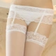 Mi Ke màu đen dài trên đầu gối nữ tất sexy kẹp ren garter đai sexy trong suốt vớ trong suốt set vớ - Vớ mắt cá chân