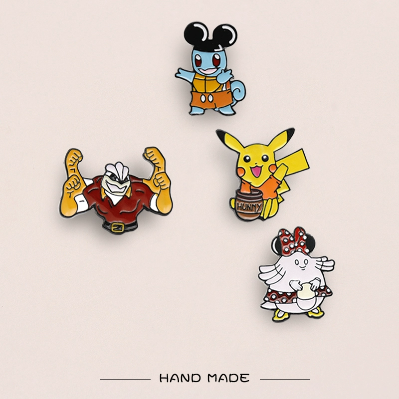 Trâm cài Pokémon hoạt hình Nhật Bản Pokémon dễ thương Huy hiệu Pikachu cá tính Túi phù hợp với phụ kiện - Trâm cài