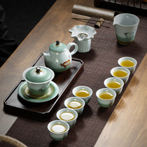 Five Niu Xianfu Ceramics Utilityware Tea Suit Home Office Tea Cup Single Pot Lid Bowl of Tea Drinking Cup Bull year Gift Gift Box