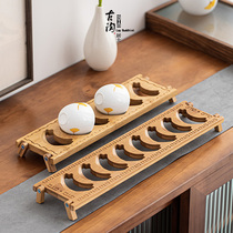 Bamboo tea cup holder Kung fu tea cup containing draining sunburn cup holder original bamboo folding tea cup holders tea set accessories