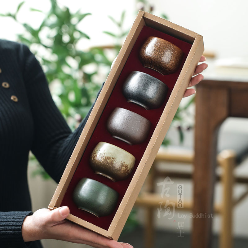 Ceramic cup 5 - famous kiln - style five - line cup kiln - changed personal cup set