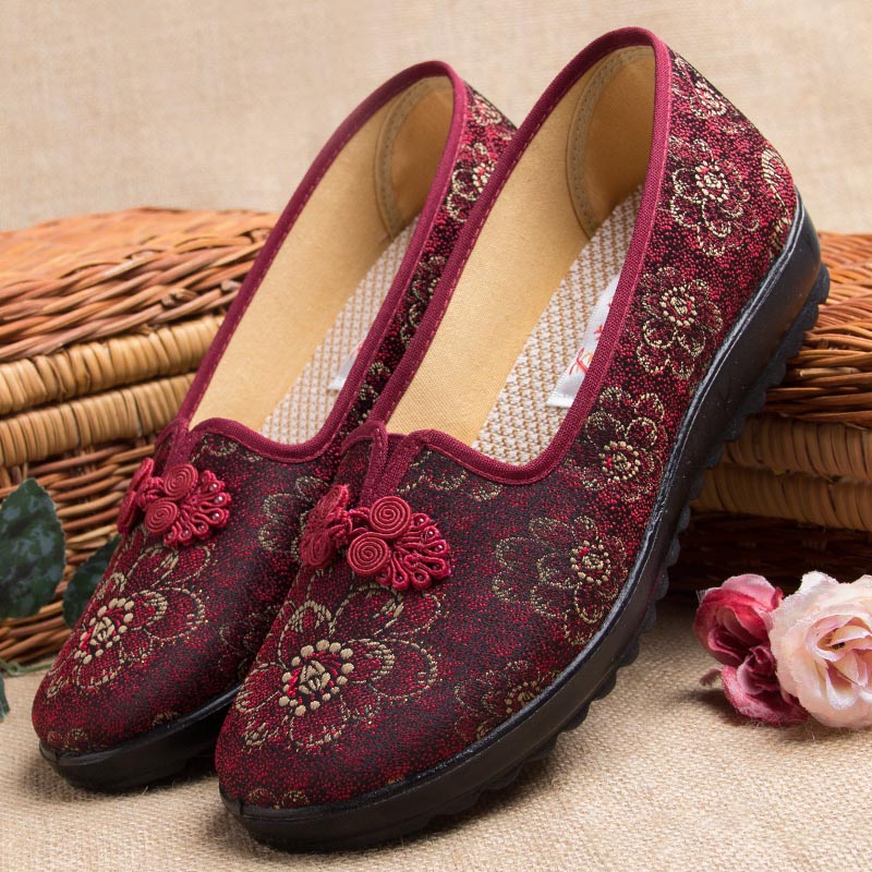 Women's Old Beijing Cloth Shoes Women's Flagship Store Official Middle-aged and Elderly Mothers Old Man Grandma Red Old Lady Embroidered Shoes
