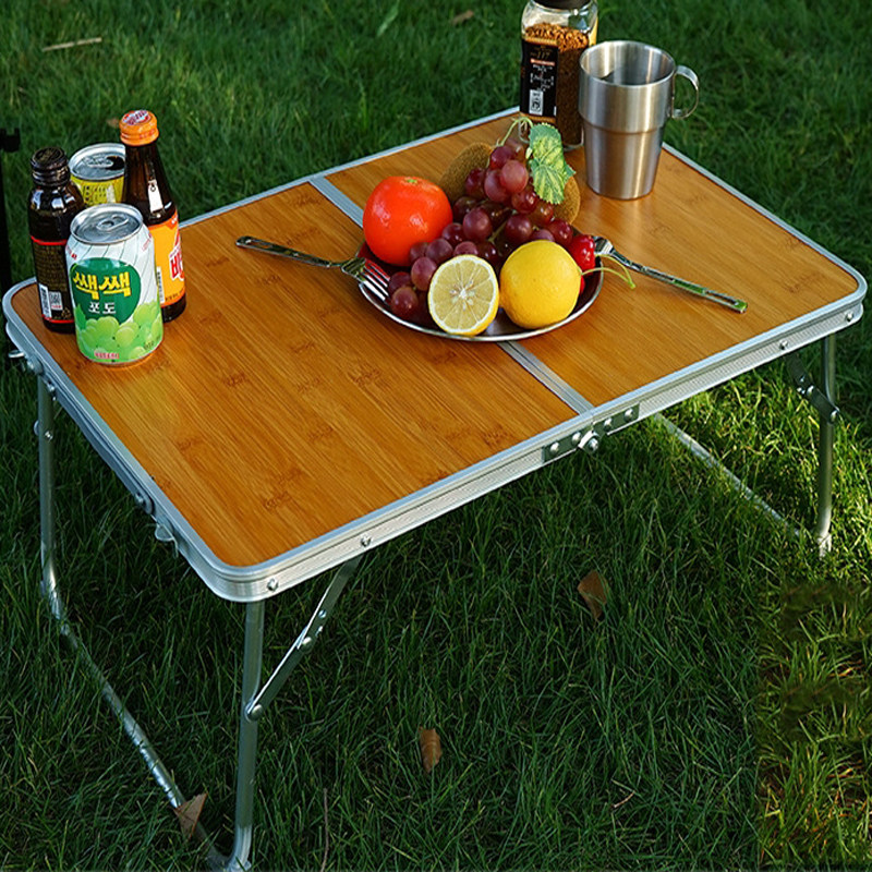 Outdoor camping equipment supplies large aluminum alloy folding table light portable picnic barbecue table camping aluminum plate