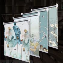 New Chinese style Curtains 2021 New Kitchen Bedrooms Small Windows Roller Shutters Living-room Zipper Style Light Lavish Landscapes