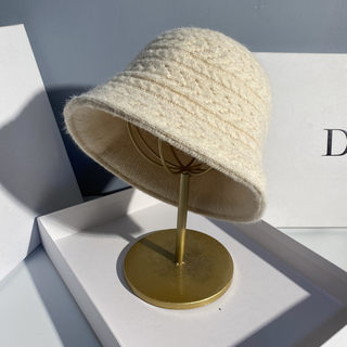 日系手工针织渔夫帽女韩版ins小众甜美水桶帽钟形帽子秋冬季盆帽