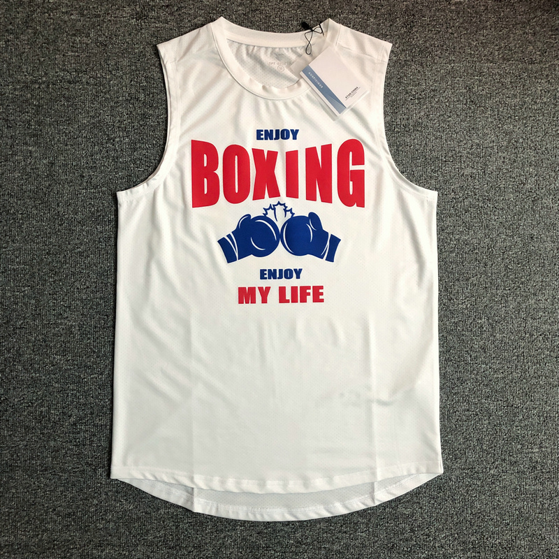Original Boxing Vest Sleeveless Combat Training Clothing Vest Boxing Quick-Drying Clothing Ice Silk Fighting Breathable Sanda