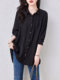 Long-sleeved shirt for women, fashionable, mid-length, butt-covering 2023 spring and autumn new large size fat mm casual shirt