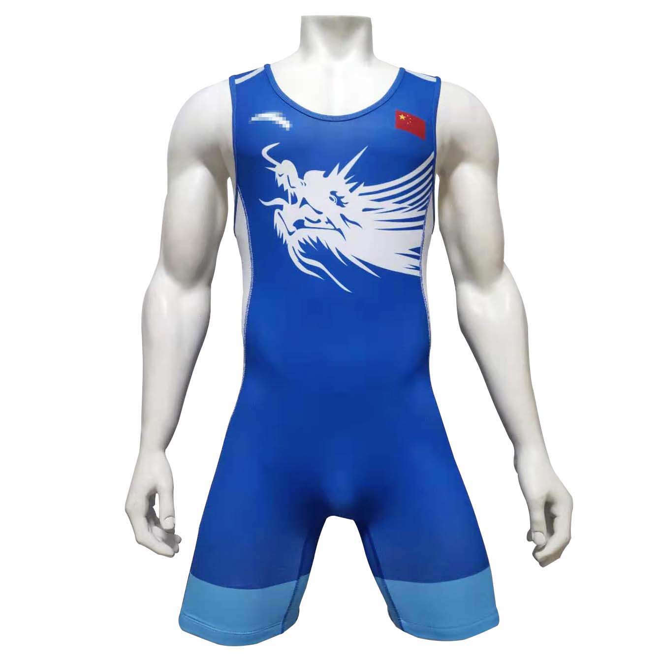 The national team's same blue dragon suit jumpsuit weightlifting rowing competition training support customization