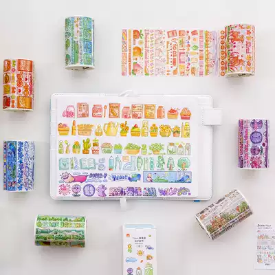 Meat ball decoration whole roll Post-It stickers hand account decoration shake tone tape cartoon sub-pack color sticky Sticker new tape cycle