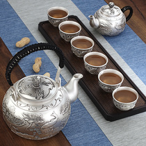 Silver pot every year more than pure handmade household sterling silver kettle kung fu silver tea set silver pot tea ceremony household