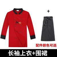 Красный лонгслив, фартук