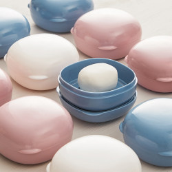 Japanese Soap Box Travel Soap Box Portable Cover Waterproof Drain Creative Stylish Cute Round Face Wash