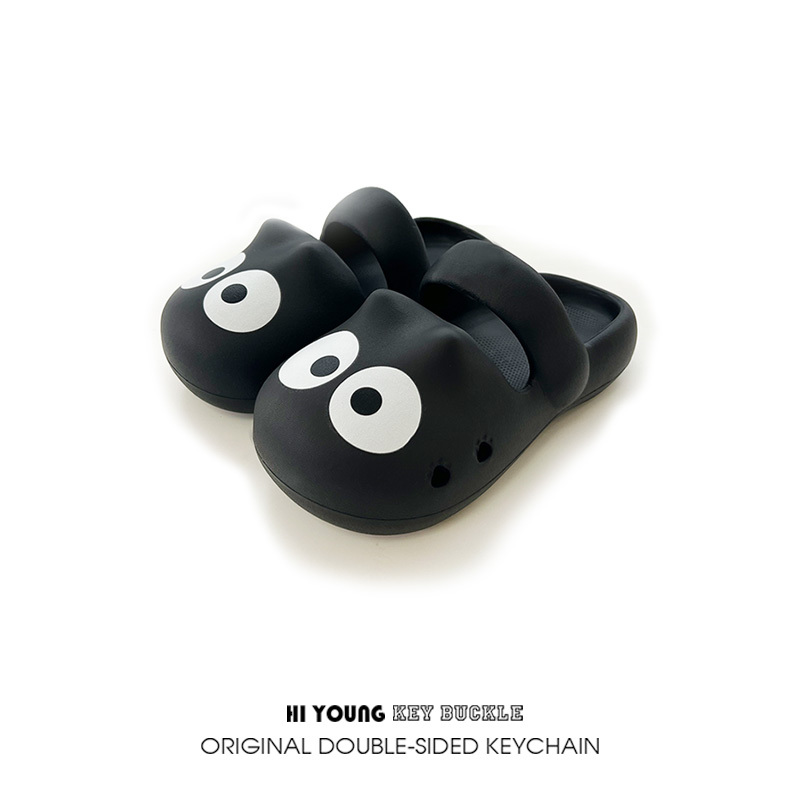 """"""Hiyoung soft sole Slippers for Big-Eyed Little Black Cats""""Hiyoung soft sole Slippers for Indoor and Home Non-Slip Girls to Wear Thick-Soled Sandals