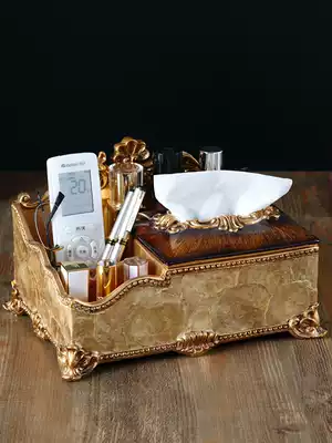 European-style living room tissue box Household dining table toilet paper box creative remote control storage box decoration American coffee table decoration