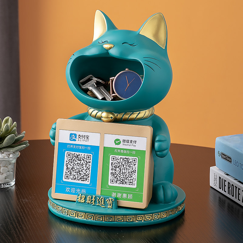 Net red to collect money QR code to attract wealth cat ornaments opening gift new shop open gift cashier counter decoration practical