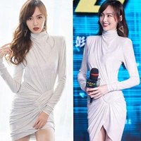 Mùa xuân 2019 mới, ngôi sao nữ Tang Yan cùng váy dài tay thon gọn túi hông váy gió lạnh nữ gợi cảm - váy đầm chân váy