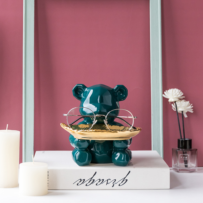 Nordic Ins Light Lavish Violent Bears Containing Trays Key Genguan Pendulum Pieces Living Room Home Decoration Pint Joo Gift-Taobao