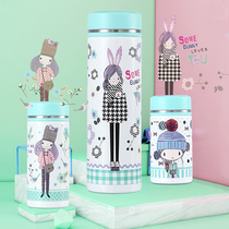 Taiwan Sandman 316 stainless steel thermos illustration hand-painted wind fresh and cute lock temperature vacuum insulation student