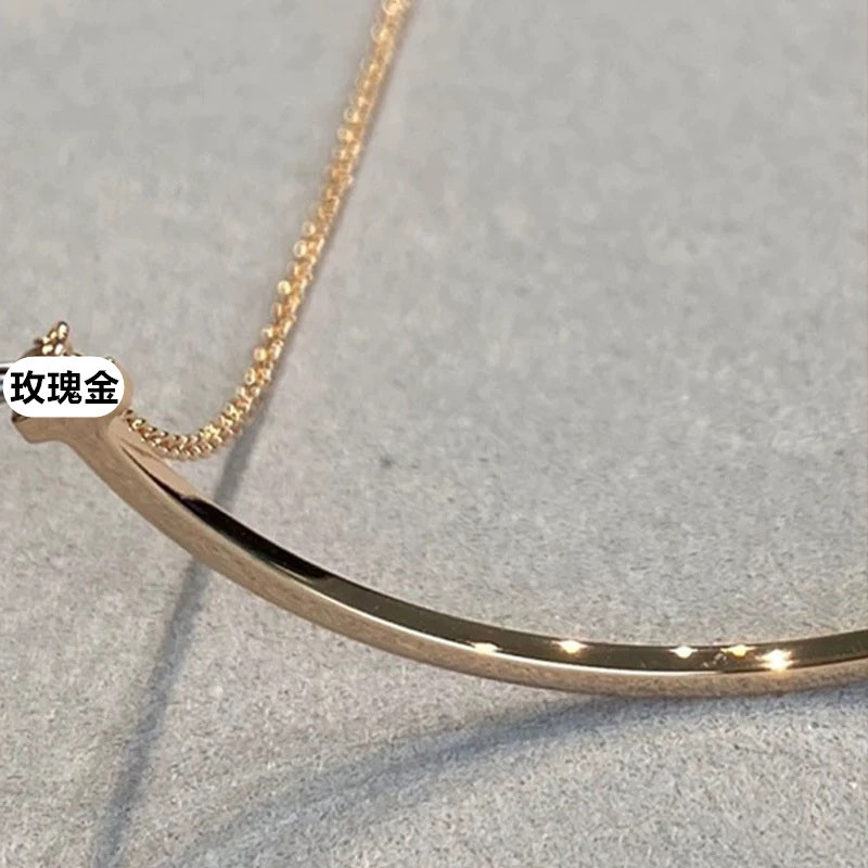 Smiley Face Necklace for Women, 925 Sterling Silver, 18K Rose Gold, Gold-Plated, Same Style as t Brand, Smile Pendant, Light Luxury, Simple Clavicle Chain Smiley Face Necklace for Women, 925 Sterling Silver, 18K Rose Gold, Gold-Plated, Same Style as t Brand, Smile Pendant, Light Luxury, Simple Clavicle Chain
