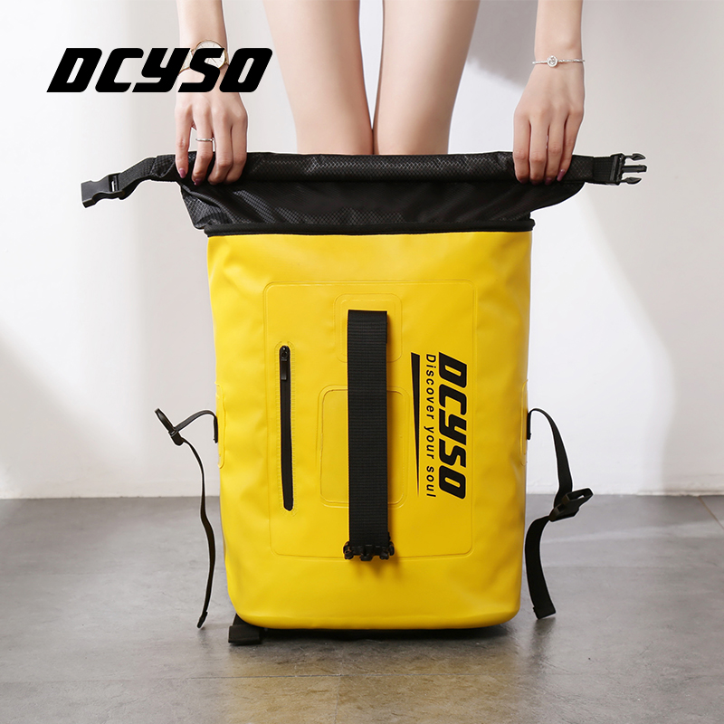 Dcyso waterproof swimming double shoulder bag men and women waterproof bucket storage traceability drifting beach backpack snorkeling equipment