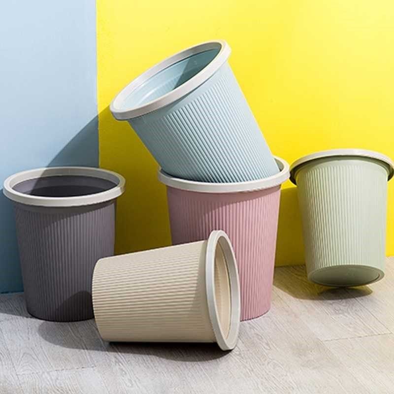 Trash cans Simple and cheap Home Normal plastic without lid No lid pressure with lap outdoor yard thickened anti-fall