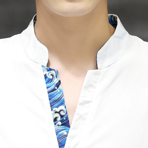 Летняя шелковая футболка, летняя одежда для отдыха, комплект, ханьфу, китайский стиль, свободный крой