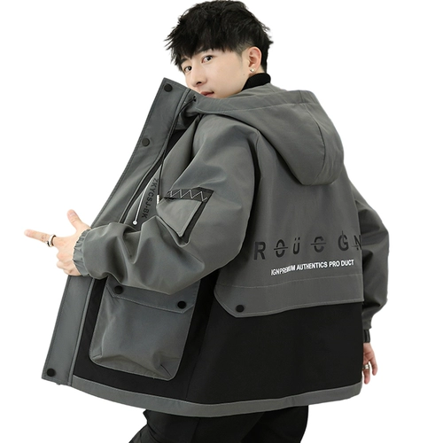 Демисезонная куртка, утепленная мужская осенняя толстовка с капюшоном, подходит для подростков