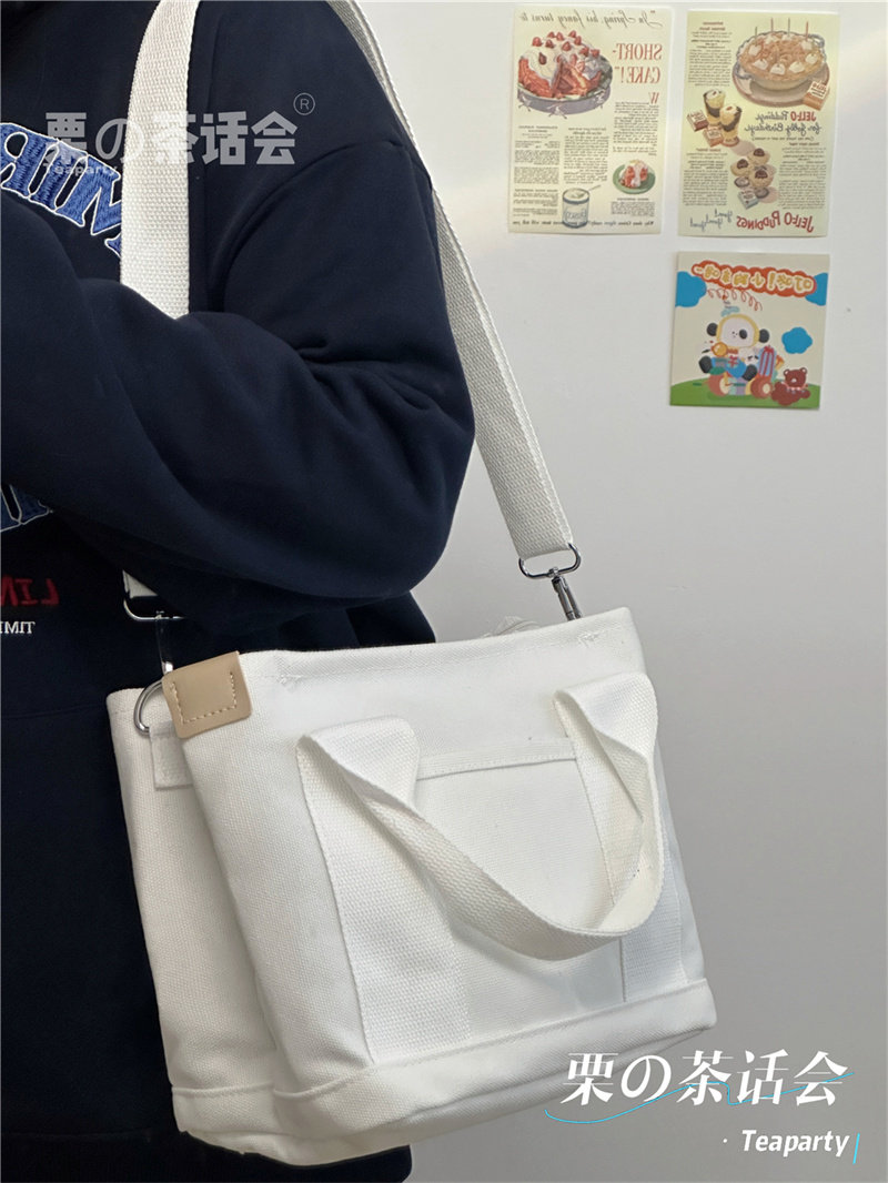 Мода холст 森系帆布包多分格手提袋女 日系ins学生上课通勤小拎包上班斜挎包 Bamruyalek