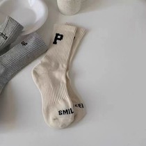 Spring and summer Korean socks womens warm Japanese ins letter sports leisure womens socks