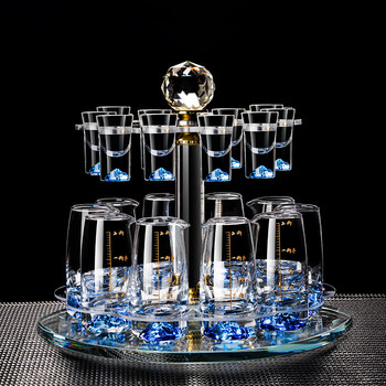 Light Luxury High-End White Wine Glass Decanter, Household Crystal Glass Small Wine Cup, Shot Glass, Wine Set with Scale
