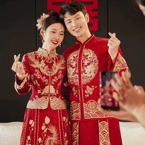 Традиционный свадебный наряд Сюхэ, свадебное платье для влюбленных, летнее вечернее платье, китайский стиль, подходит для подростков