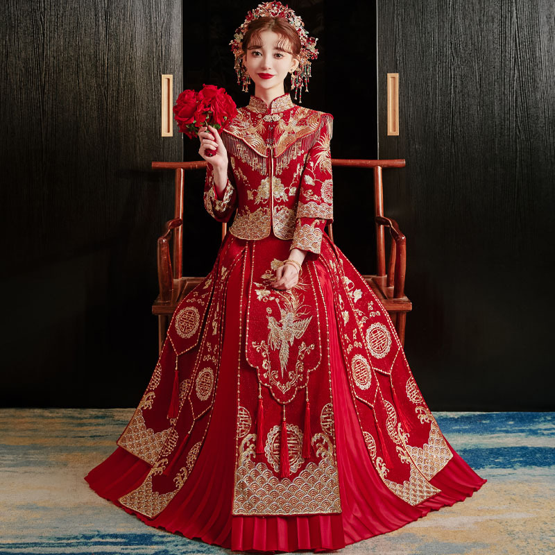 Xiuhe Wedding Dress 2026 New Style Bride Plus Size Chinese Wedding Gown Petite Wedding Ceremony Couple Xiuhe Xiuhe Wedding Dress 2026 New Style Bride Plus Size Chinese Wedding Gown Petite Wedding Ceremony Couple Xiuhe