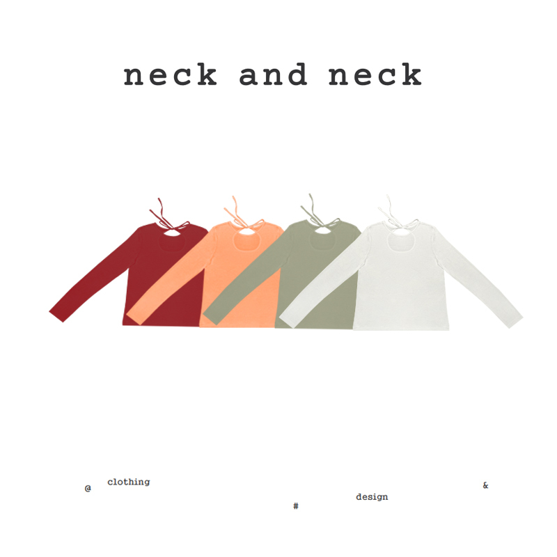 【Neck and Neck】"Art Student Tee" Design Hollow-Out Backless Tie-Up Round Neck Long-Sleeve T-Shirt