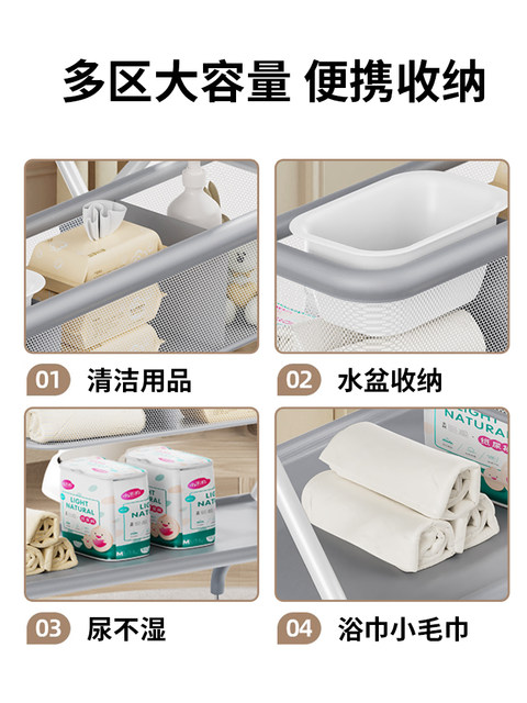 German Baby Changing Table, Foldable Baby Diaper Changing Table, Multifunctional Portable Newborn Care Table