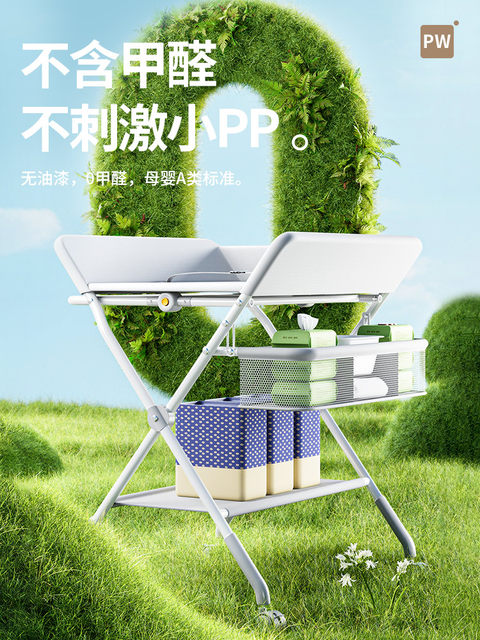 German Baby Changing Table, Foldable Baby Diaper Changing Table, Multifunctional Portable Newborn Care Table