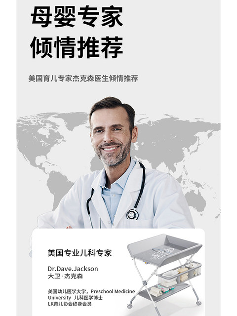 German Baby Changing Table, Foldable Baby Diaper Changing Table, Multifunctional Portable Newborn Care Table